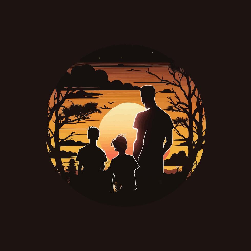 A man with her child father's day t-shirt design vector