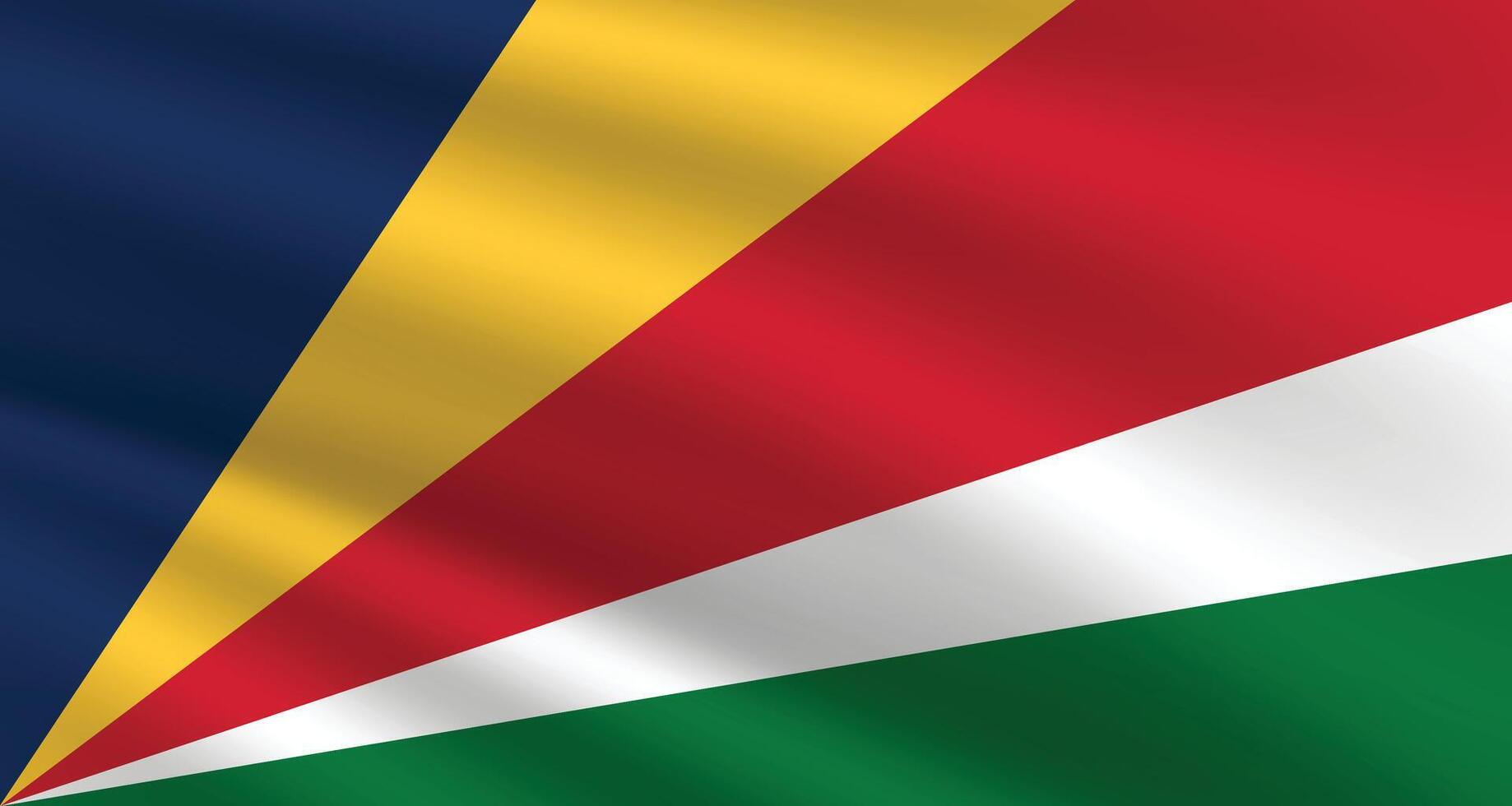 National Flag of Seychelles. Seychelles Flag. Waving Seychelles flag. vector