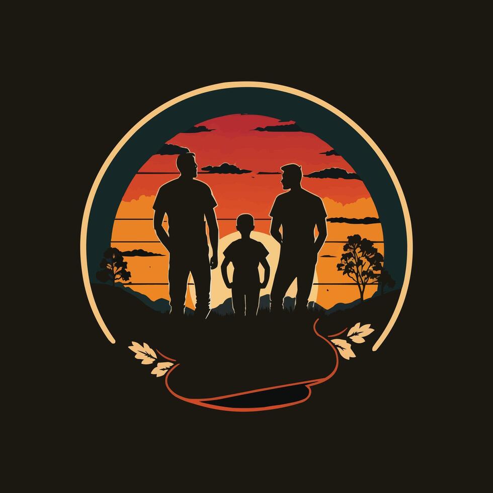 A man with her child father's day t-shirt design vector