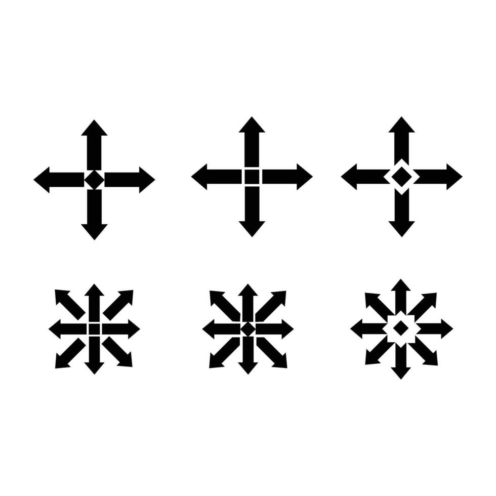 set of digital arrow icons vector