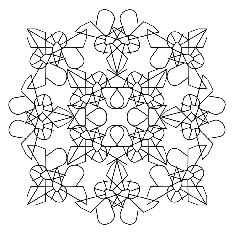 Ornament in black color from geometric figures of butterflies in combinatorics style on a white background vector
