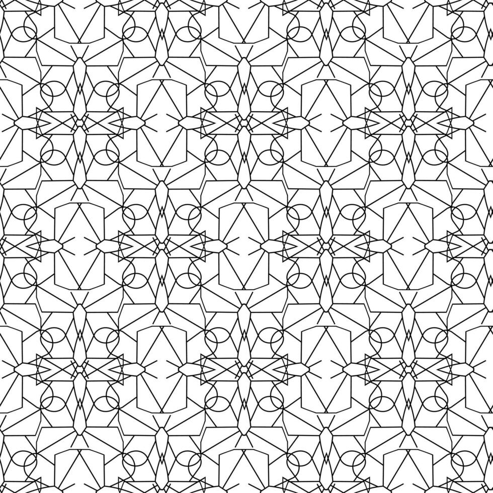 Seamless black pattern of geometric butterflies in combinatorics style on a white background vector