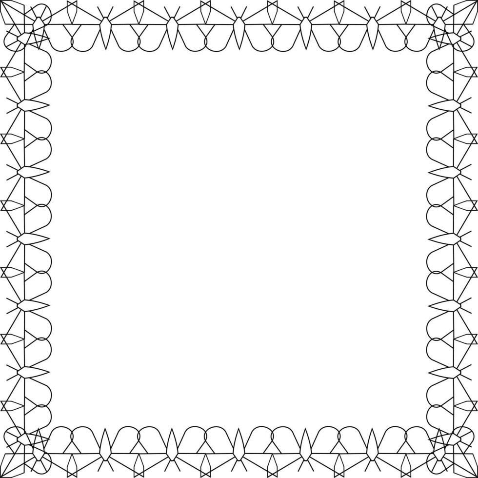 Frame of geometric shapes of butterflies on a white background vector
