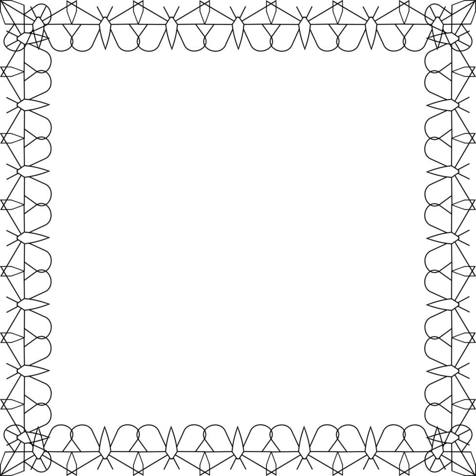 Frame of geometric shapes of butterflies on a white background vector
