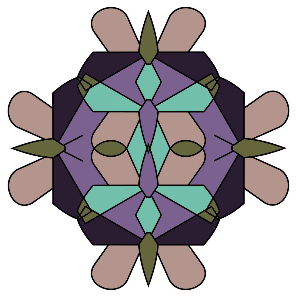 Ornament of geometric figures of butterflies in combinatorics style on a white background vector
