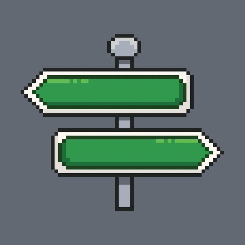 Signpost in pixel art illustration vector