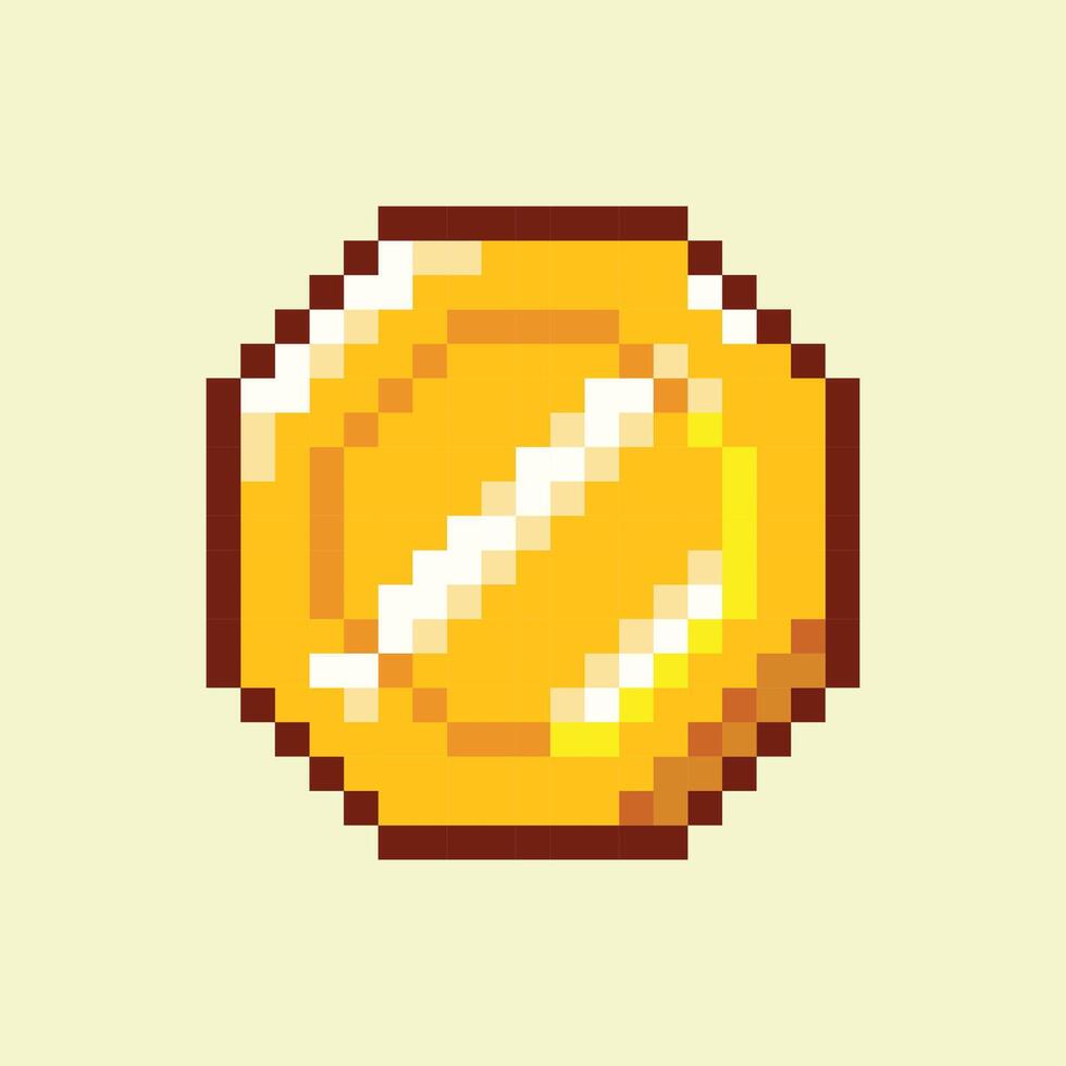 Coin in pixel art illustration style vector