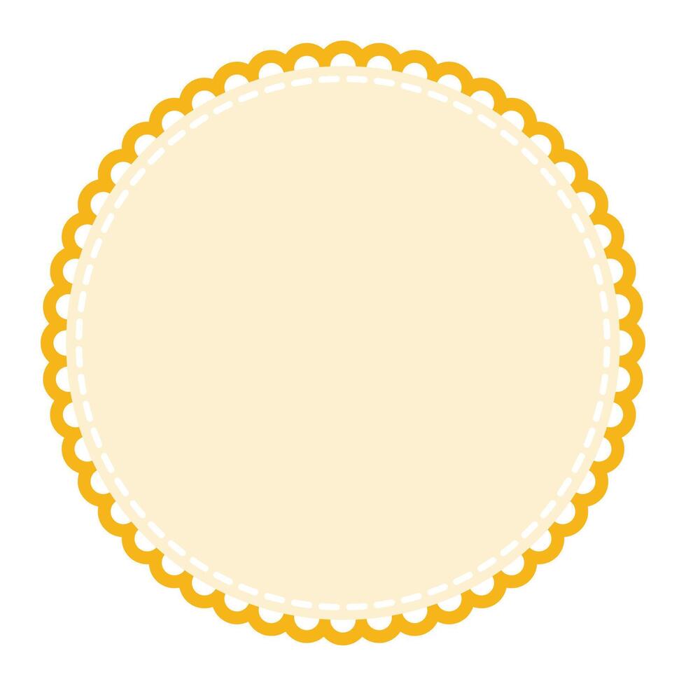 Subtle and Sophisticated Circular Blank Light Yellow Sticker Label Design Element vector