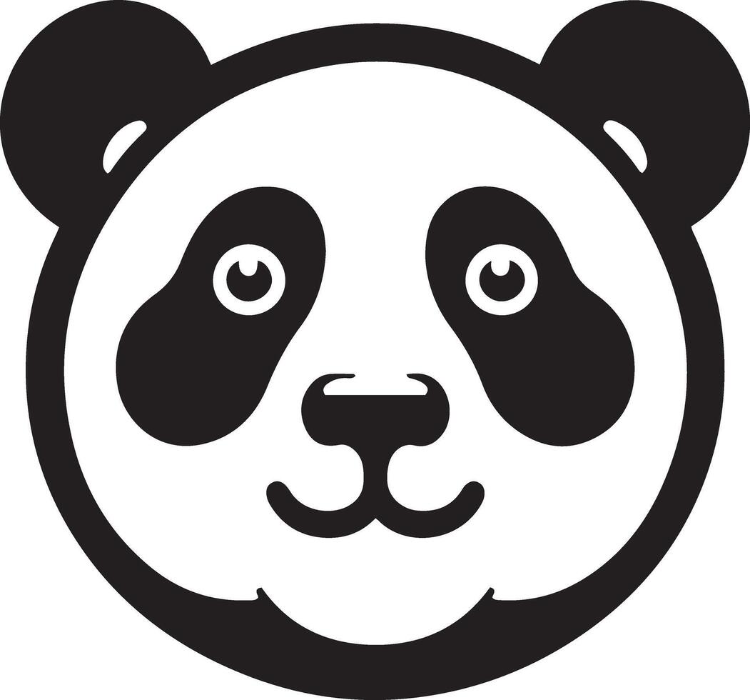 Cute Giant Panda cartoon head illustration. vector