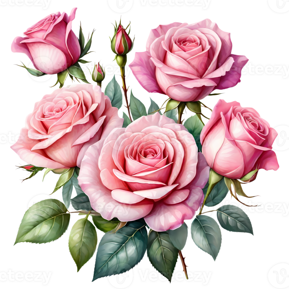 a natural beleza do Rosa rosas em uma transparente fundo png