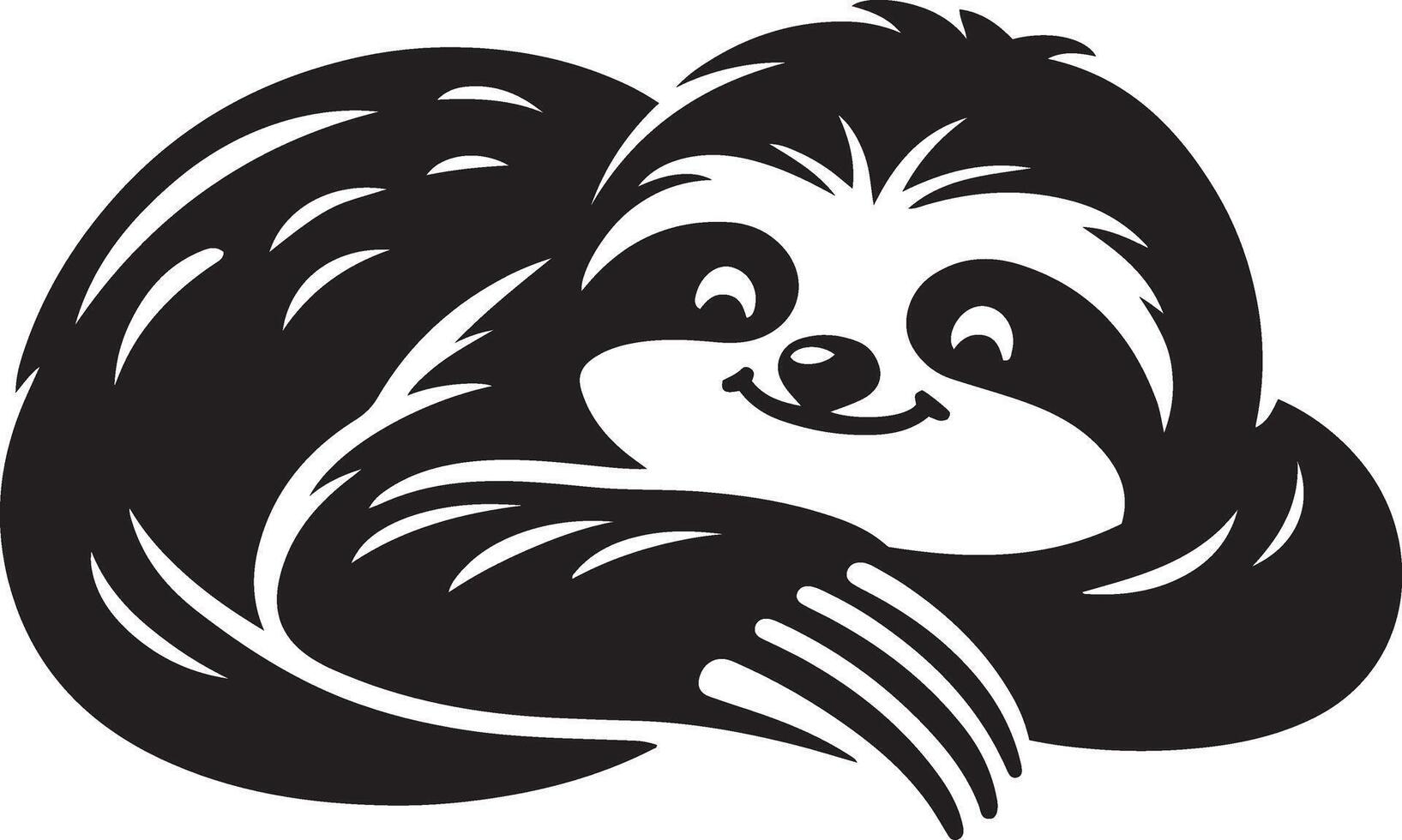 Lazy sloth silhouette illustration. vector