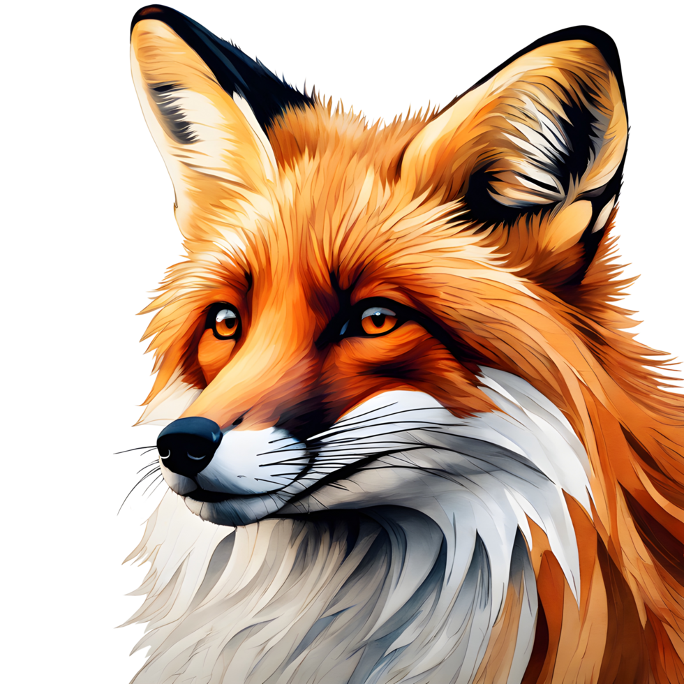 Watercolor cute fox animal wildlife illustration. Ai-Generated png