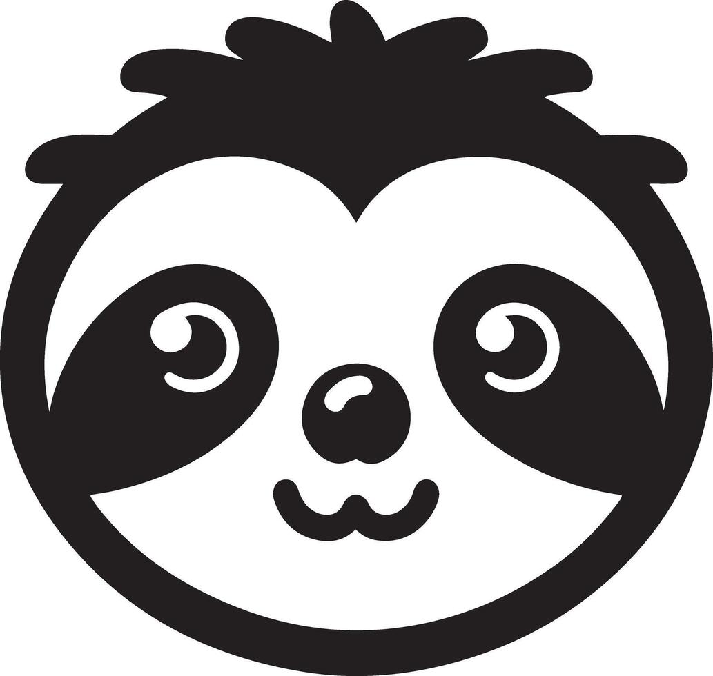 Sloth head silhouette illustration. vector