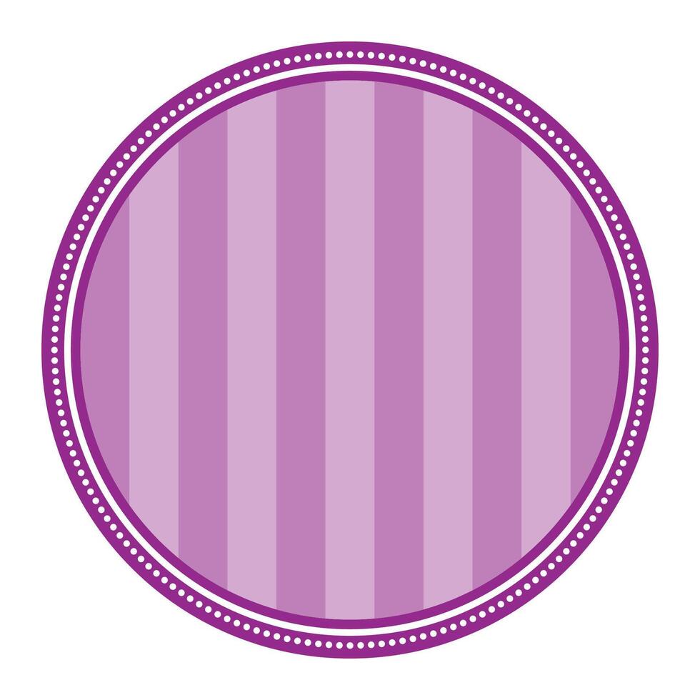 Striped Purple Circular Elegance Plain Sticker Round Blank Label vector
