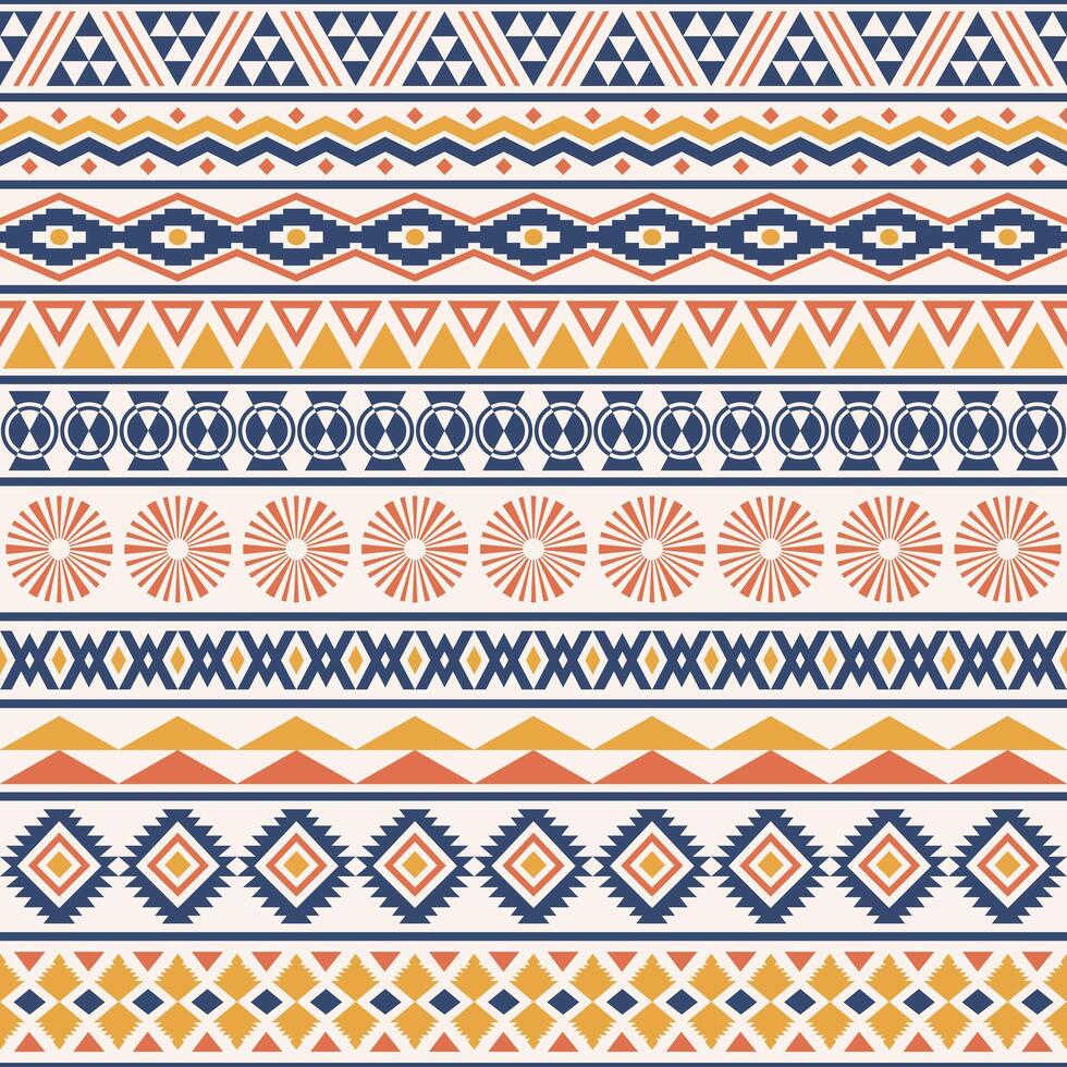 Aztec seamless pattern. Native american background. Stylish navajo fabric. Tribal geometric illustration. Ethnic decoration texture. Modern abstract wallpaper vector