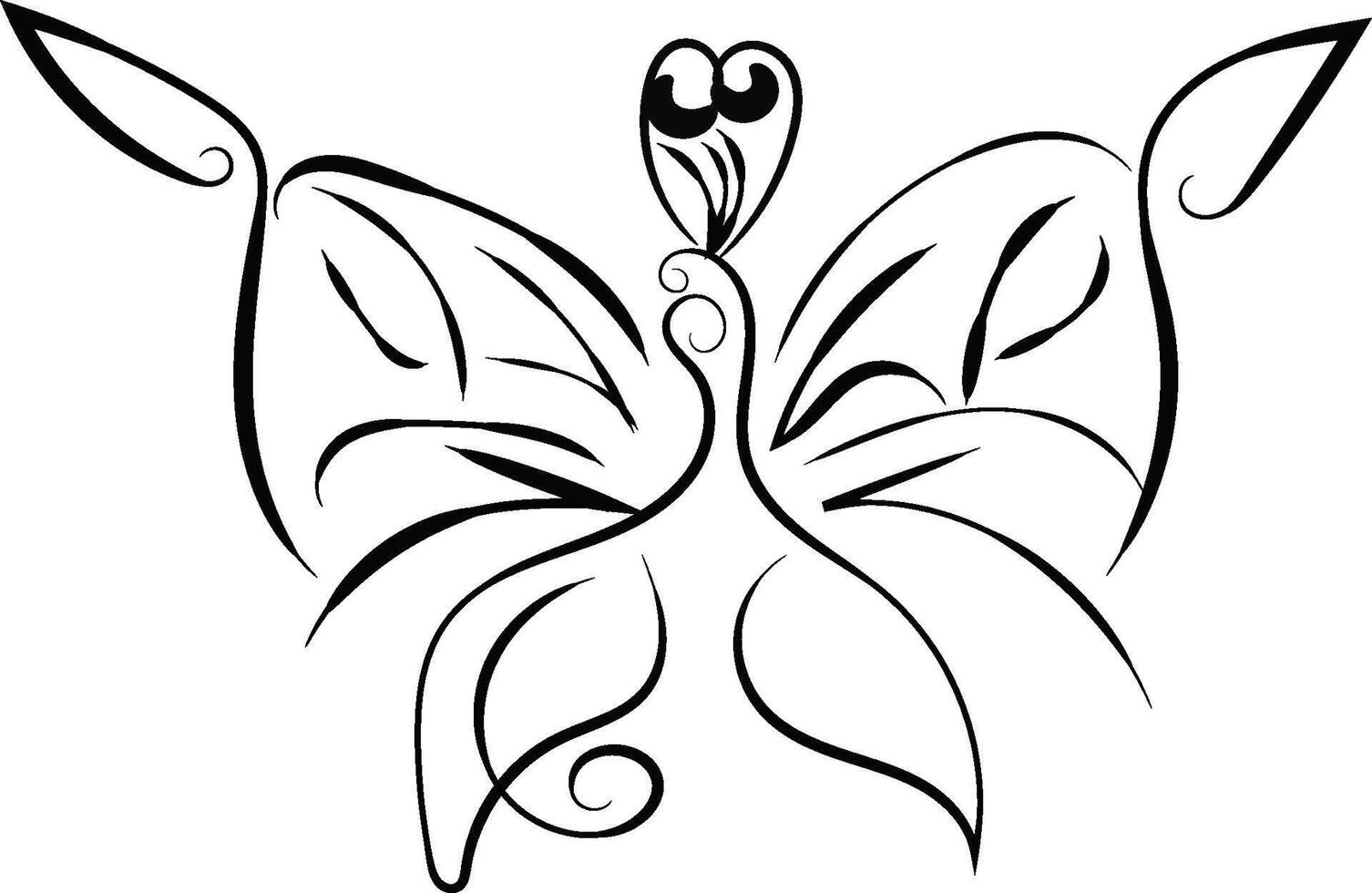 hand drawn butterfly outline pack vector