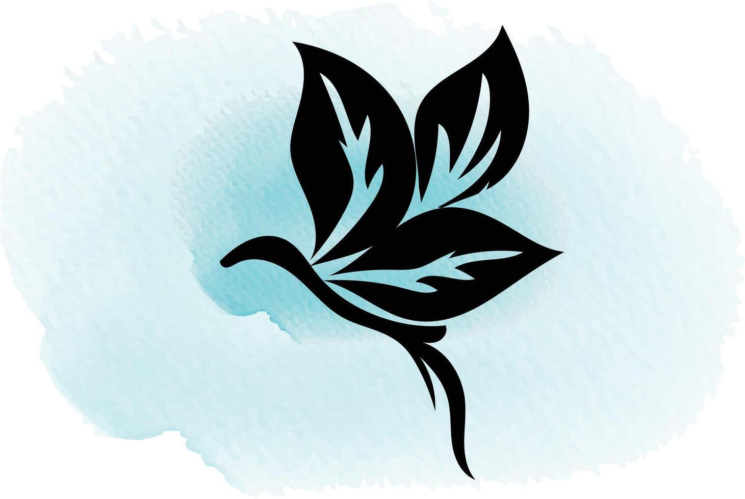 a butterfly drawing with a blue background with a butterfly on it vector