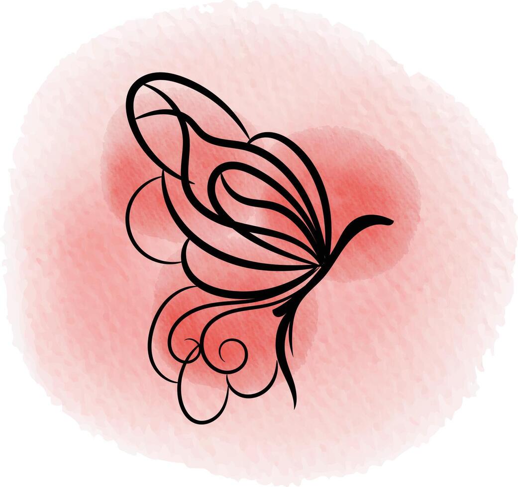 linear flat butterfly outline collection vector