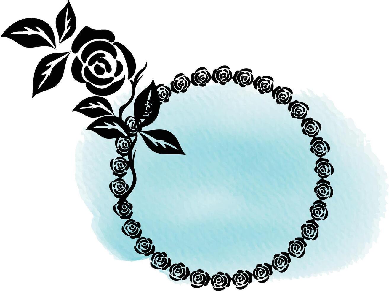 realistic hand drawn flowers with blank banner vector