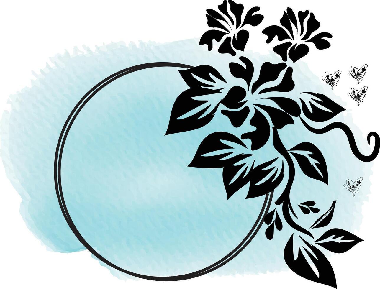 realistic hand drawn flowers with blank banner vector