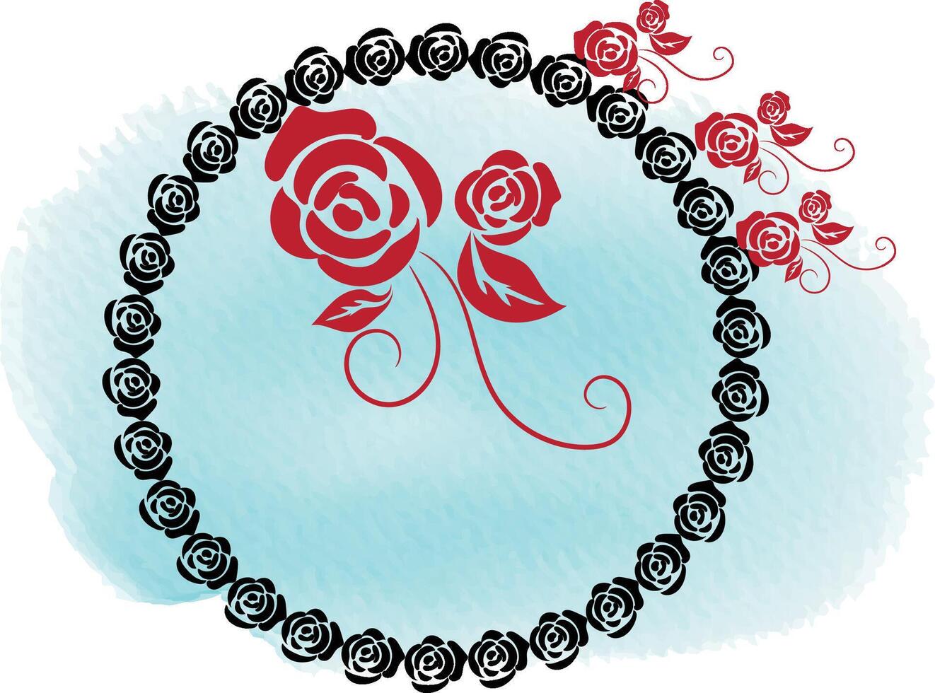 realistic hand drawn flowers with blank banner vector