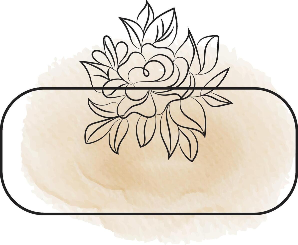 realistic hand drawn flowers with blank banner vector