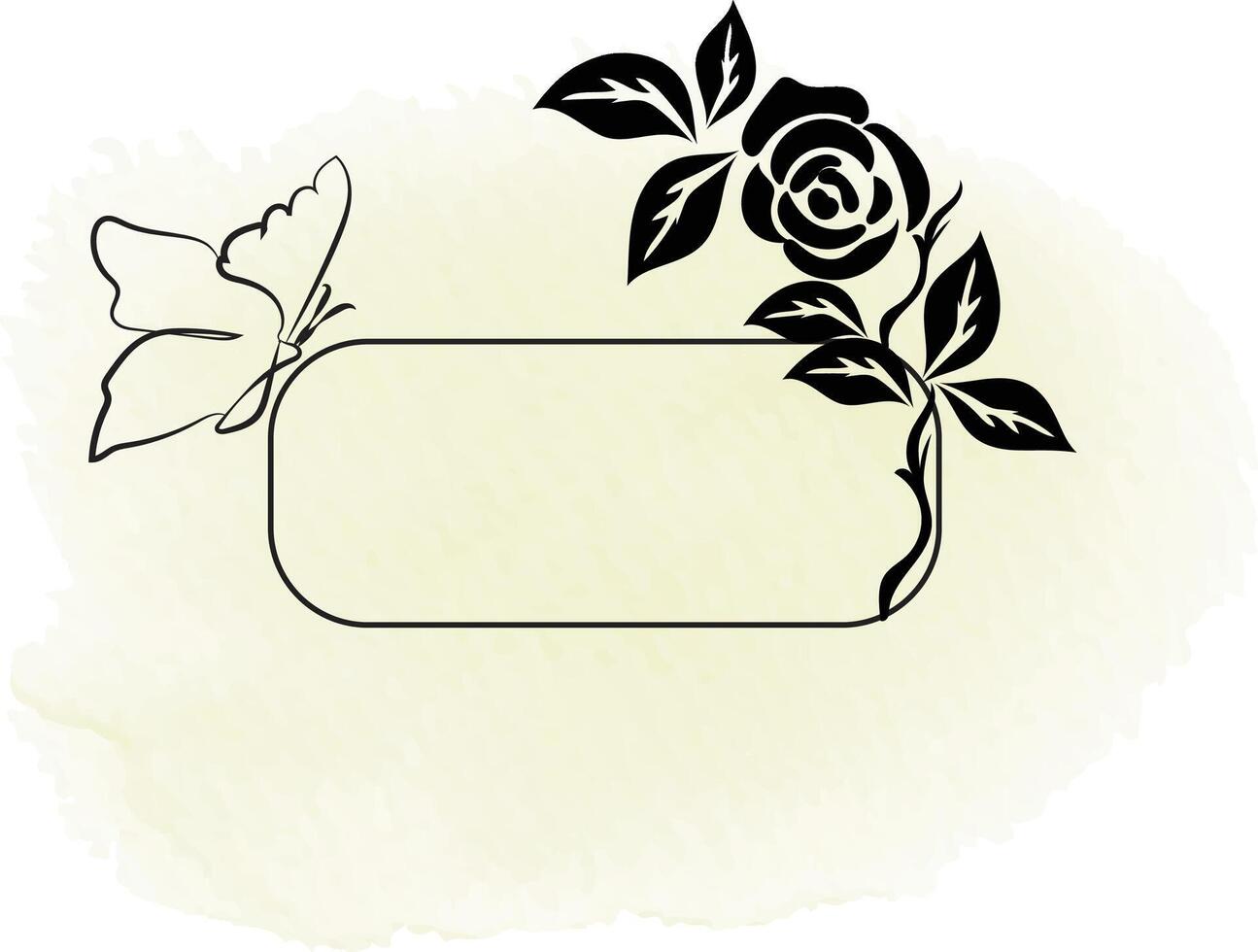 realistic hand drawn flowers with blank banner vector