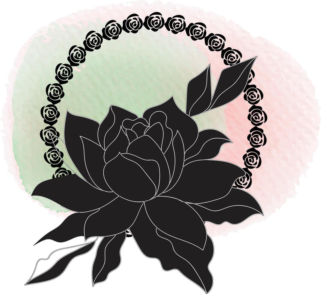 realistic hand drawn flowers with blank banner vector