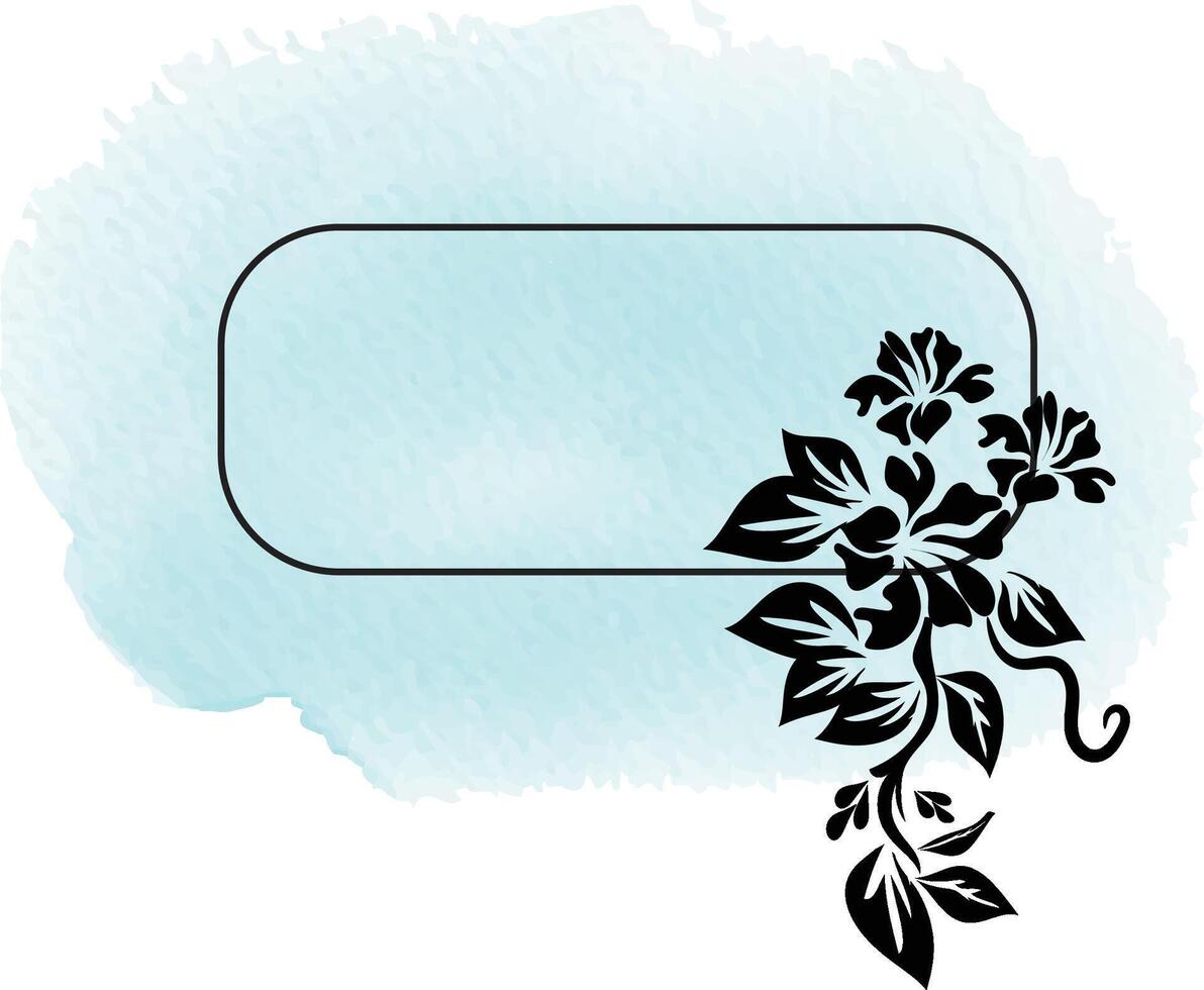 realistic hand drawn flowers with blank banner vector