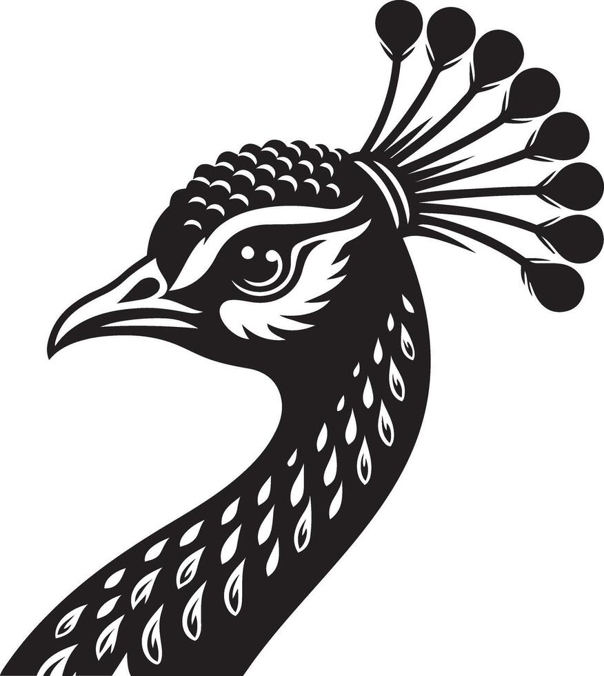 Peacock bird animal head illustration. vector