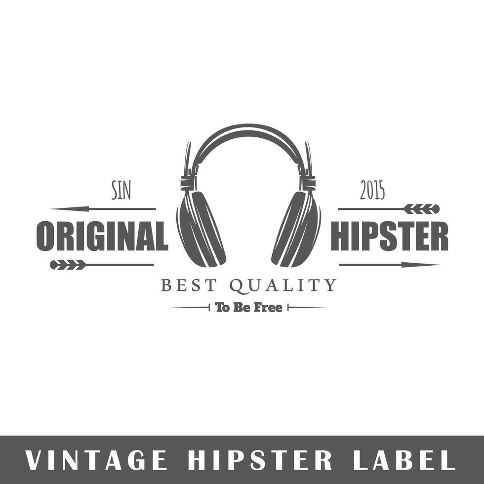 Hipster label isolated on white background vector