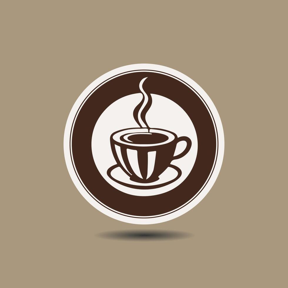 café taza o té taza ilustración arte, adecuado para café tienda logo, café logo, silueta, icono, sitio web, aplicación, impresión diseño, pegatina, etiqueta. editable vector