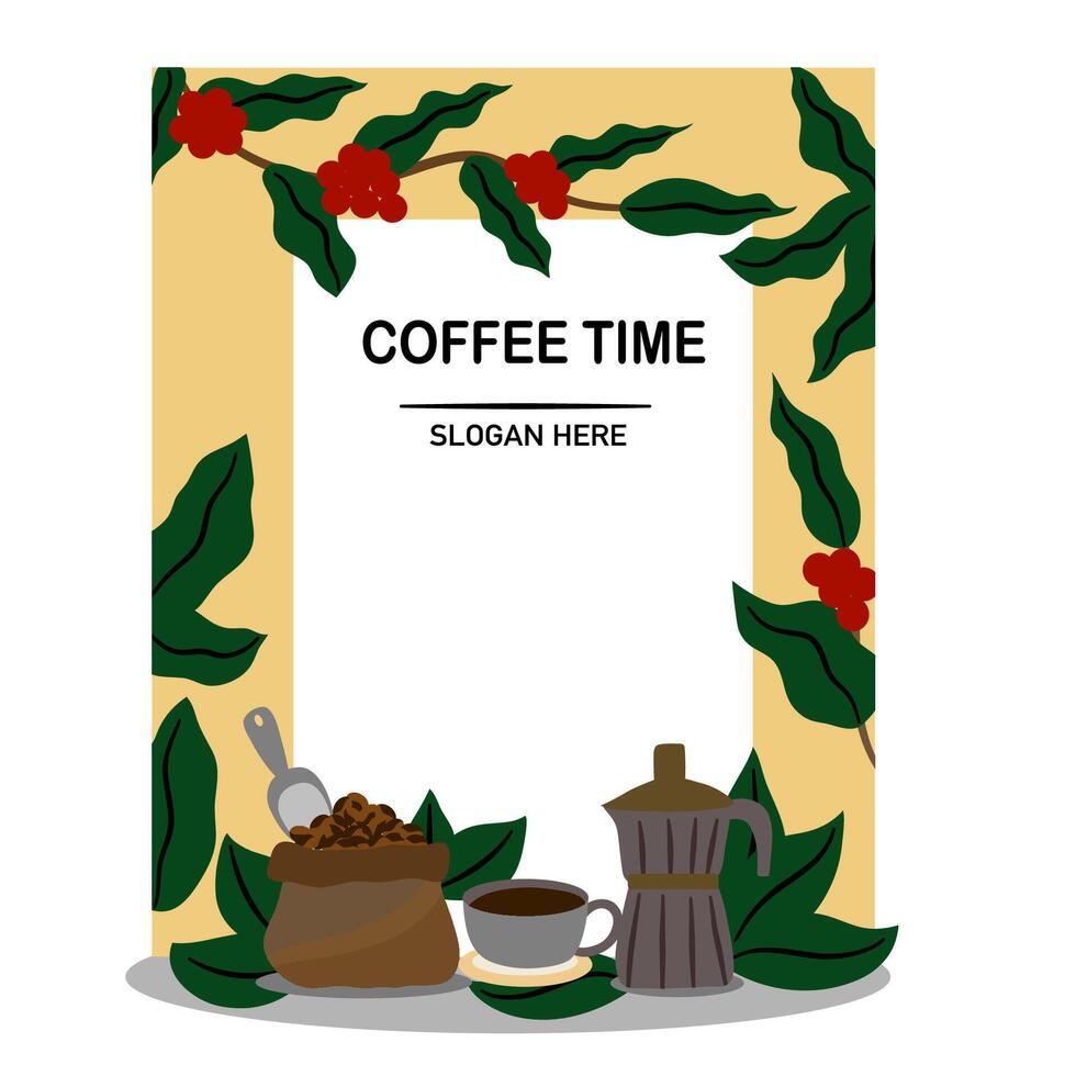 Coffee package design set. Label collection, template for brand packaging hand roasted coffee beans. Illustration of happy pickers harvest red berries. vector