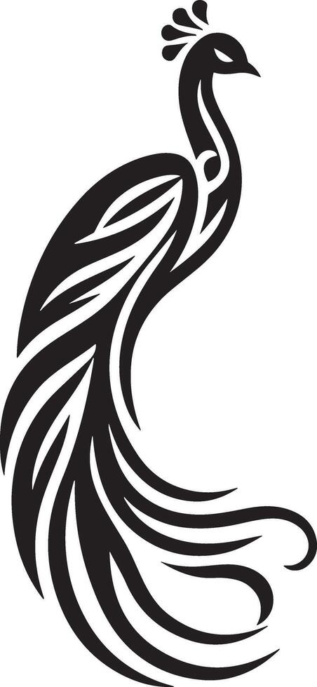 Peacock bird animal icon illustration. vector