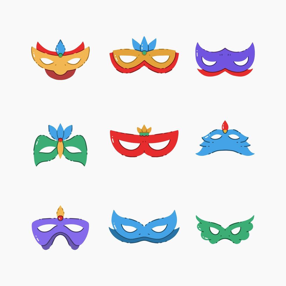 Carnival mask hand drawn illustration vector