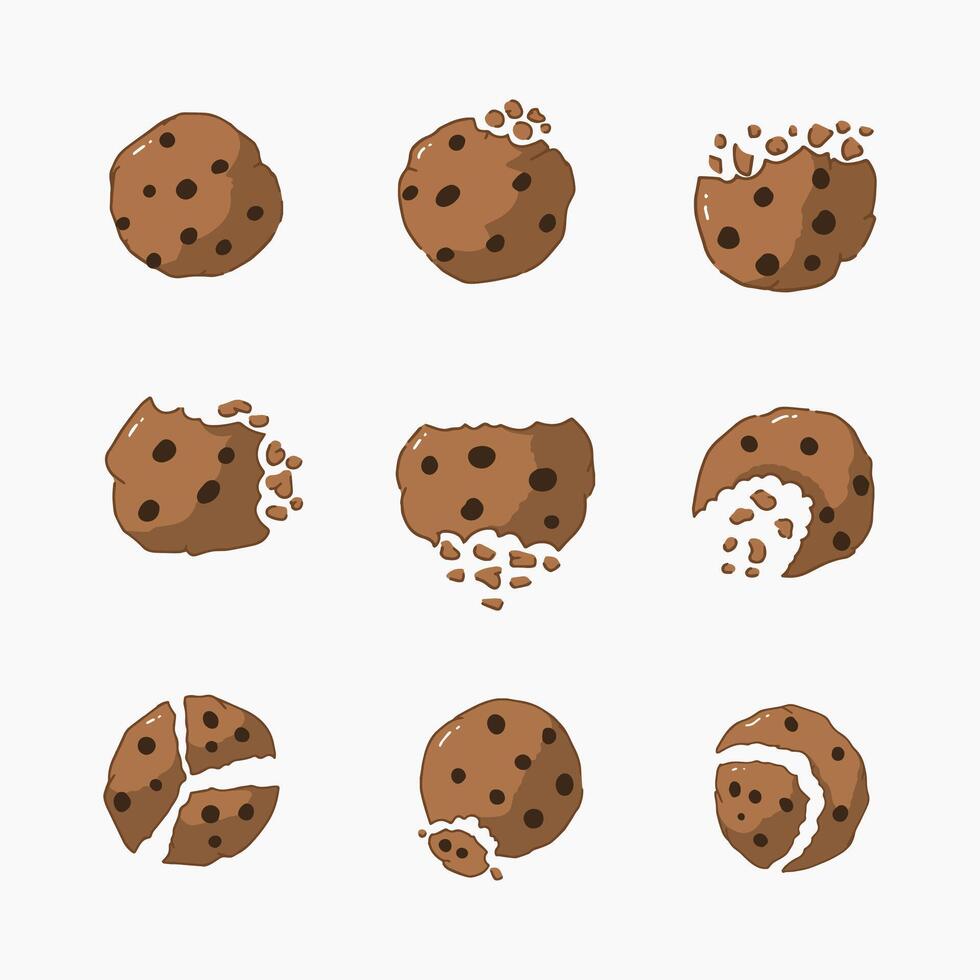 Chocolate cookie hand drawn illustration vector