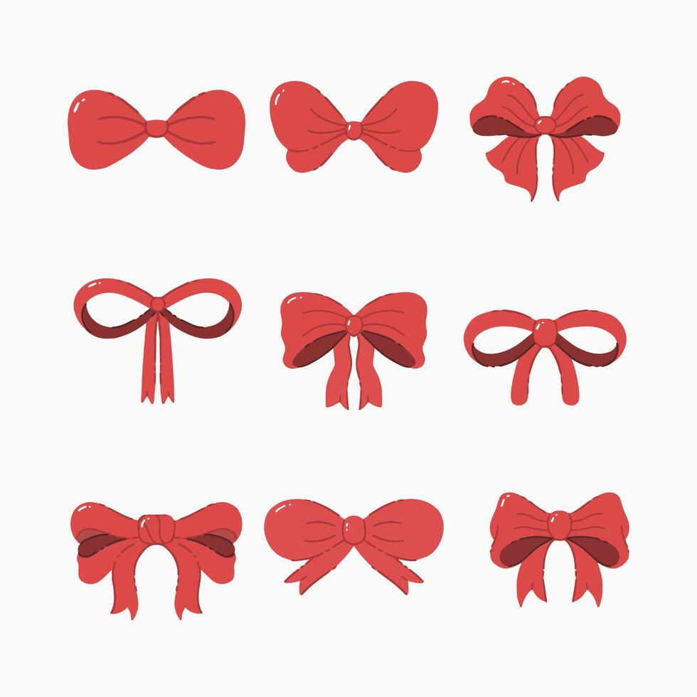 Red ribbon hand drawn illustration vector