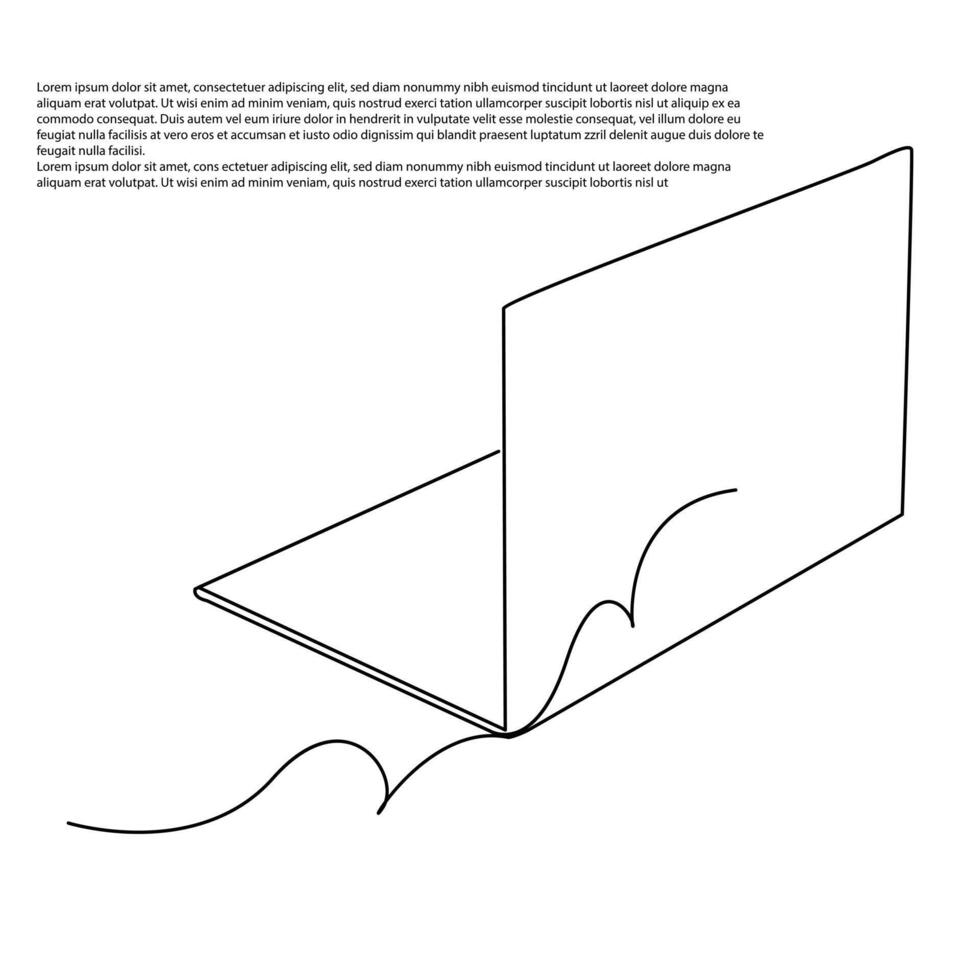 laptop one line drawing art illustration design vector