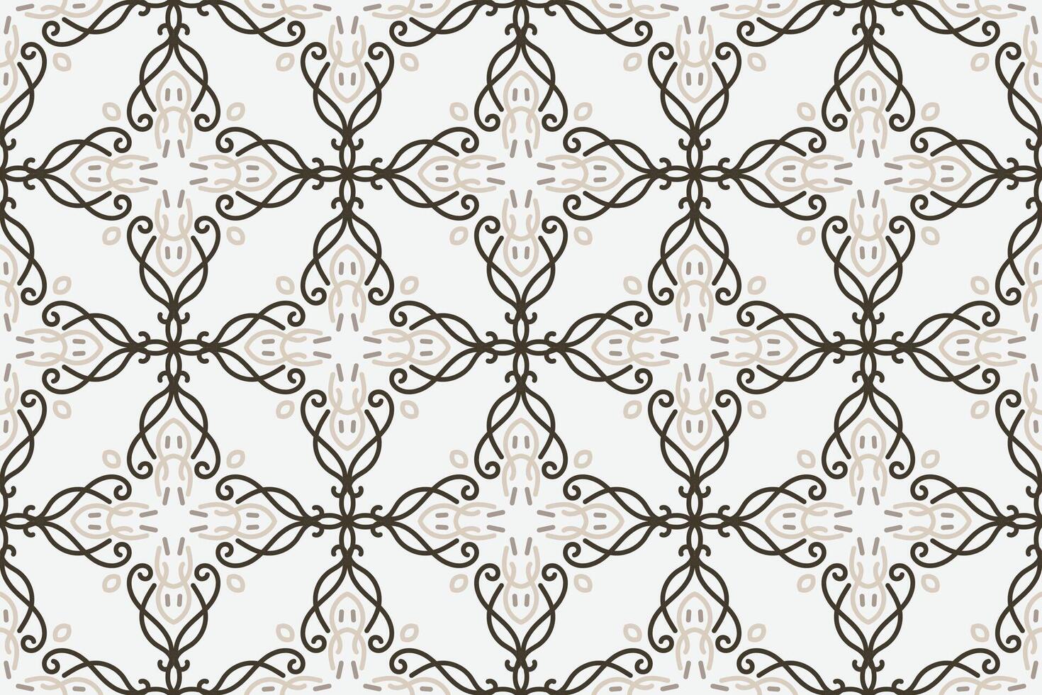 a seamless pattern with a decorative ornament in brown and beige. vector