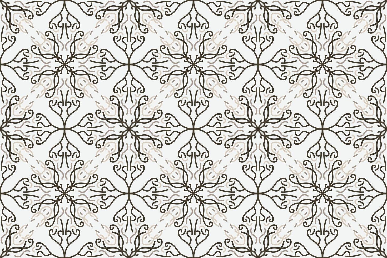 a seamless pattern with a decorative ornament in brown and beige. vector