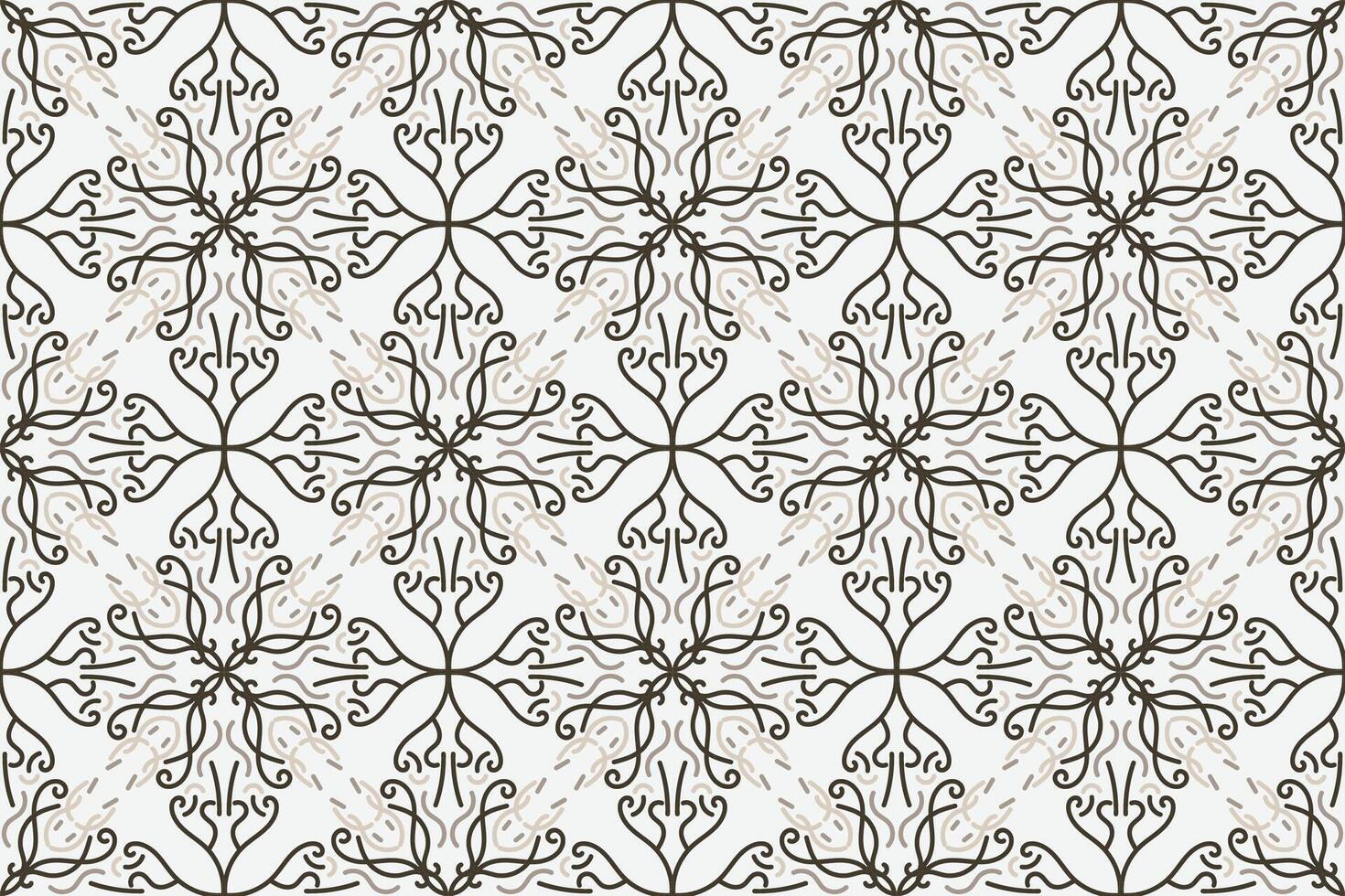 un sin costura modelo con un decorativo ornamento en marrón y beige. vector