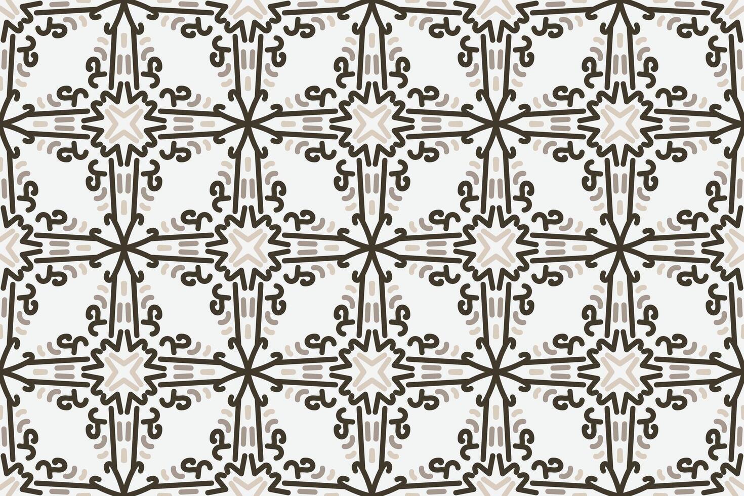 a seamless pattern with a decorative ornament in brown and beige. vector