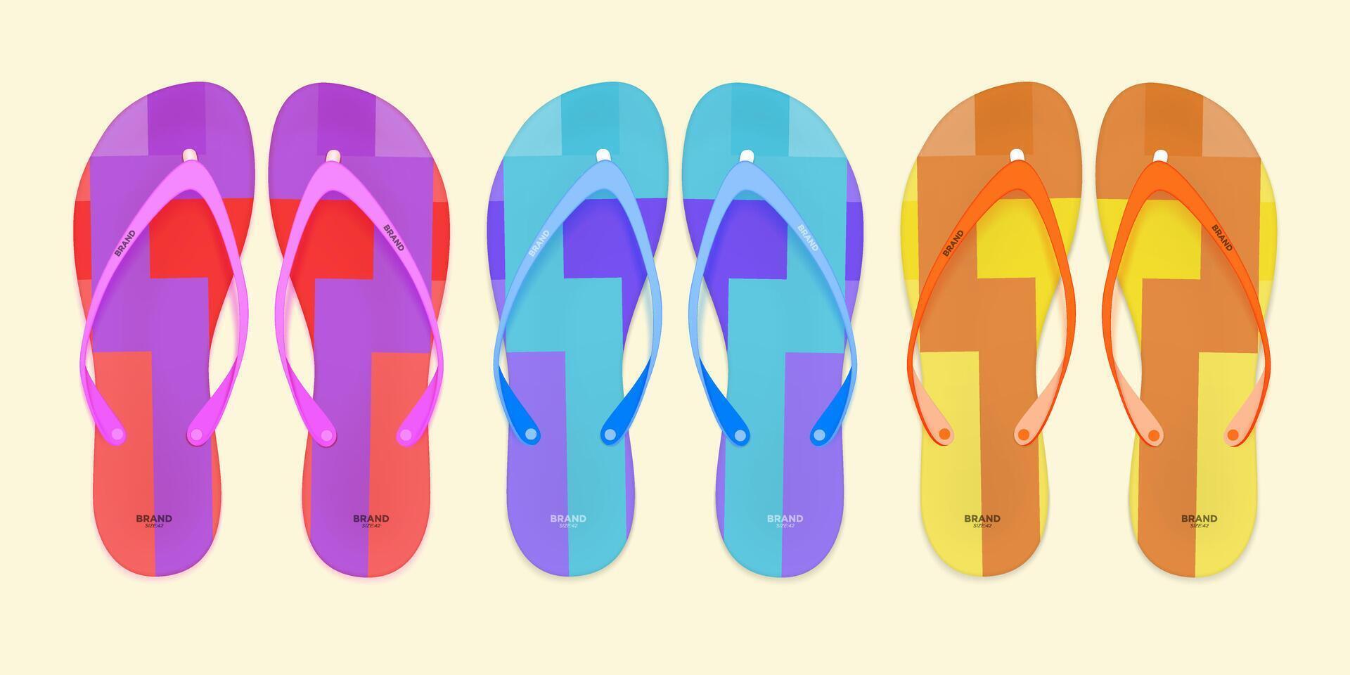 zapatillas ilustración colocar. dibujos animados plano hogar calentar cómodo dormitorio Zapatos para hombre mujer vector