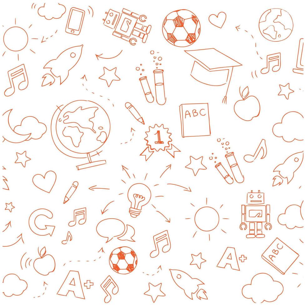 Free education pattern background in doodle style vector