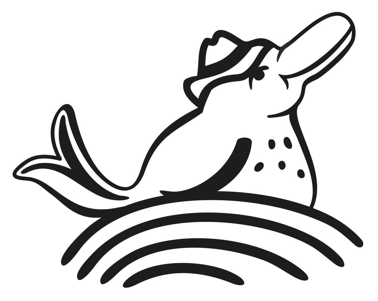 Boto rosa. Brazilian folklore animal. Cordel style vector