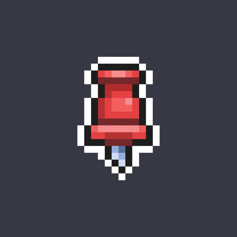 pin needle in pixel art style vector