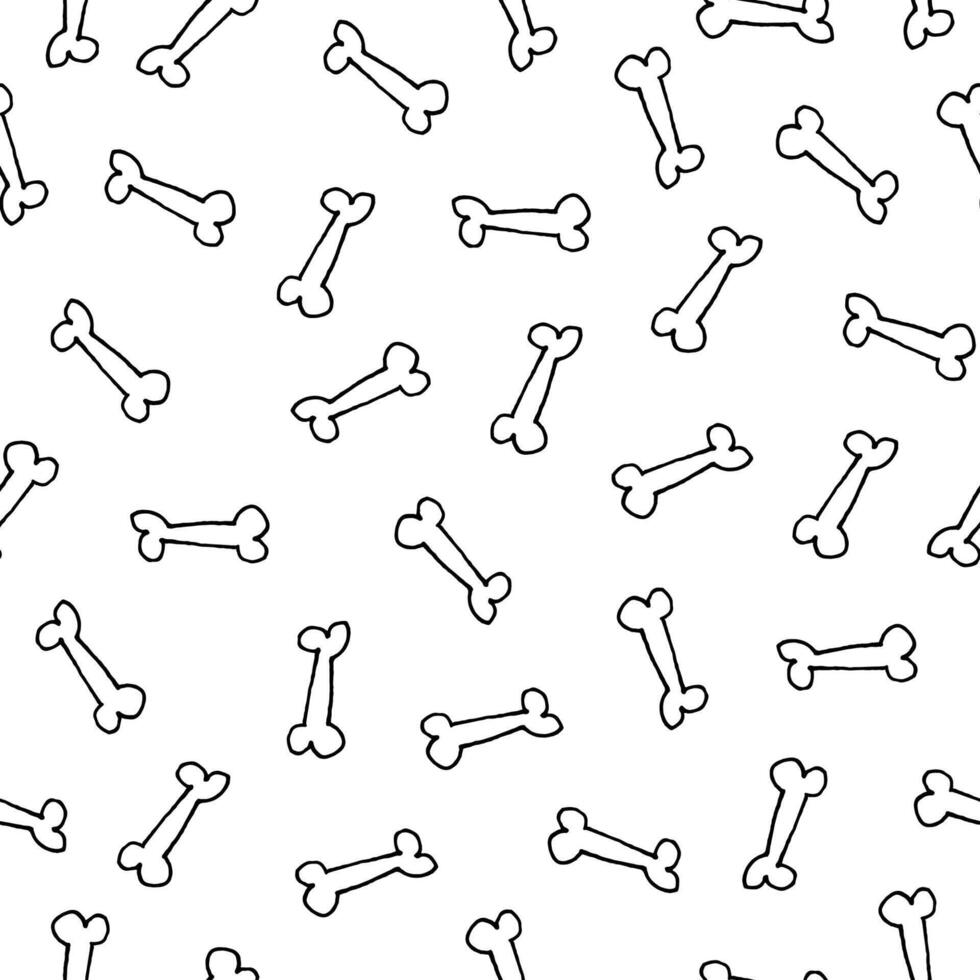 Hand doodle seamless pattern with bones. textile, wrapping, wallpaper. Cute illustration design on white background vector