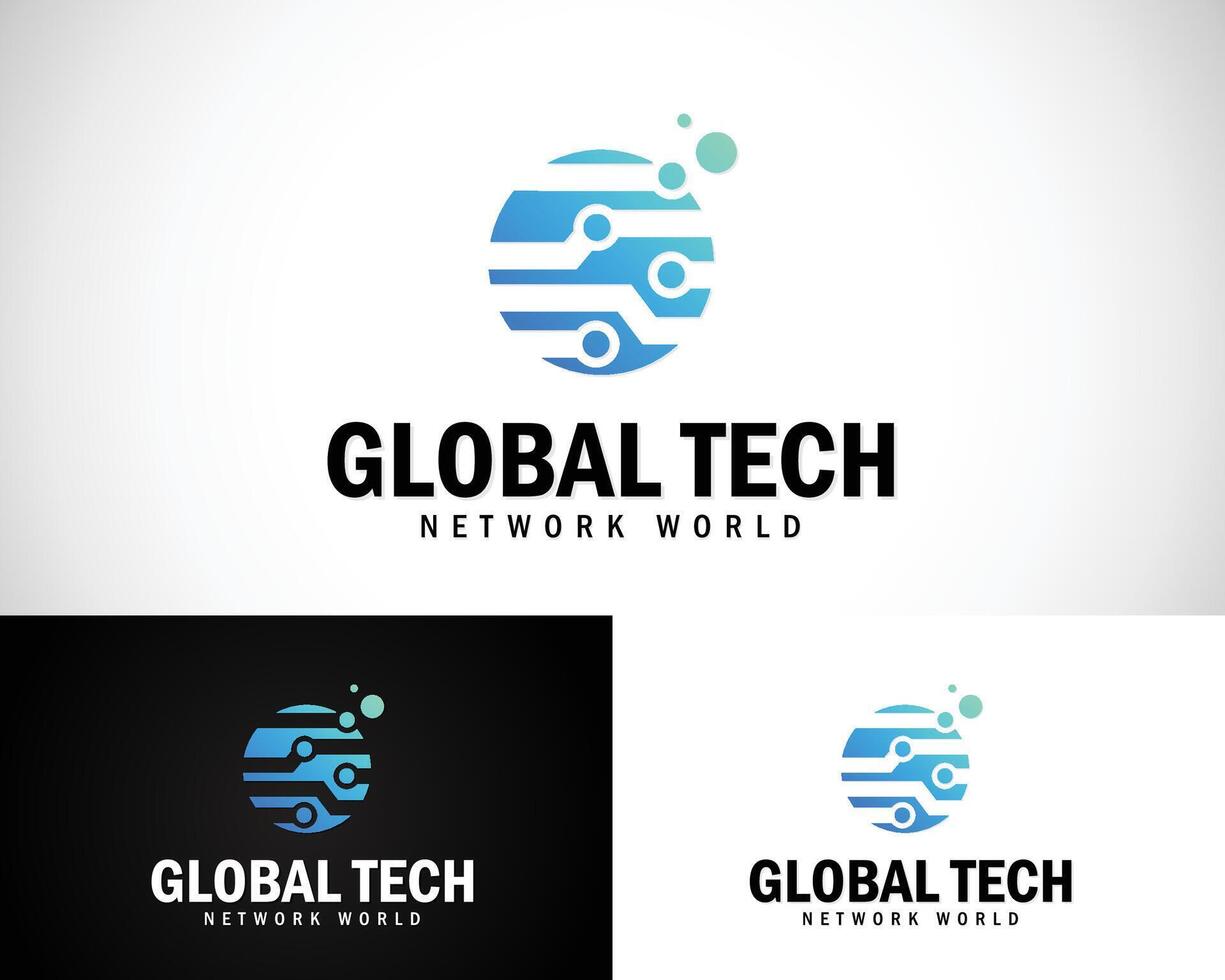 World Technology Logo Design Template vector