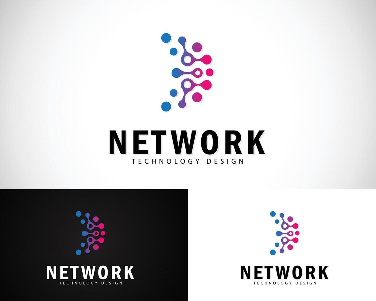 network logo design creative connect digital technology business sign symbol brand icon molecule system smart idea vector