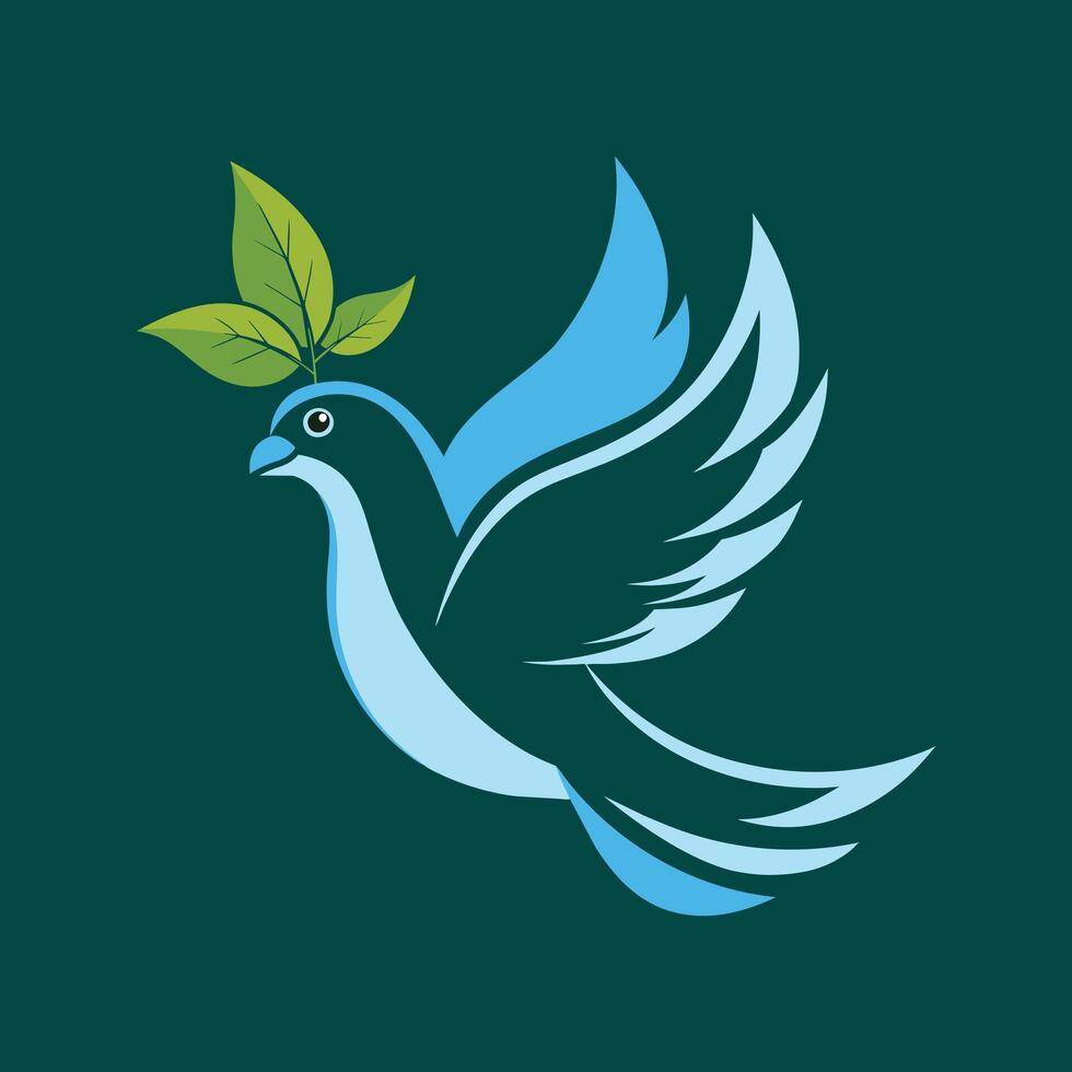 Dove Bird Leaf Pigeon Peace Logo vector